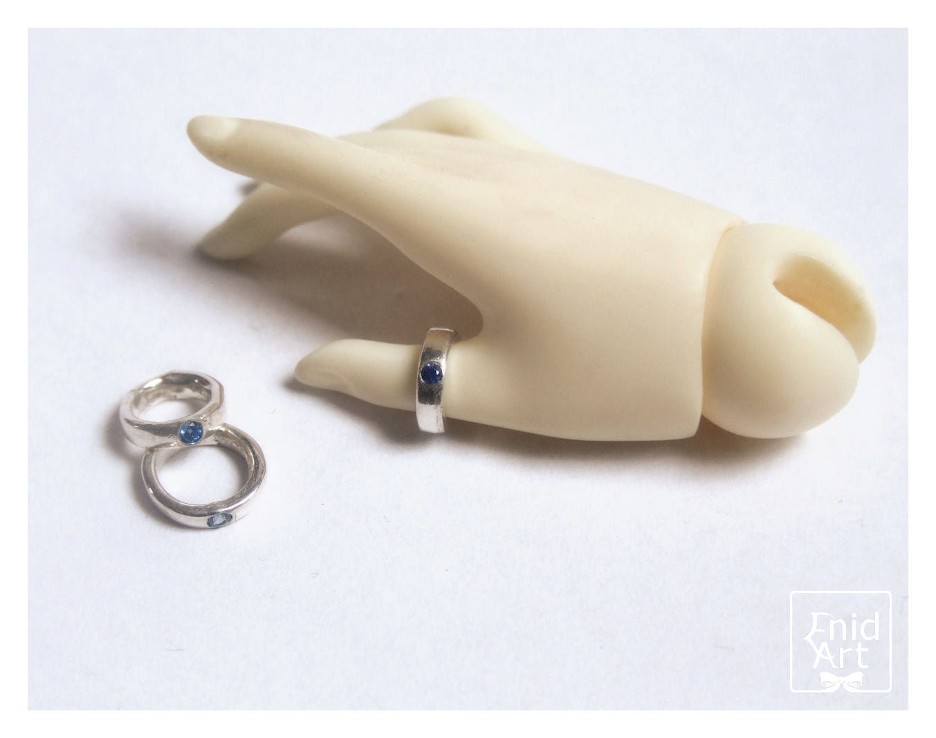 Sterling silver BJD Ring with a little zirconia Stone - in stock -