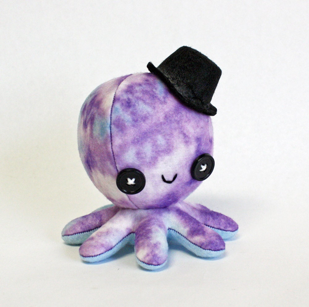 Purple and blue octopus plushie - 4"
