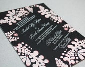 Folk Art Wedding Invitation Suite, 50 sets, the Maribel, printed on recycled materials