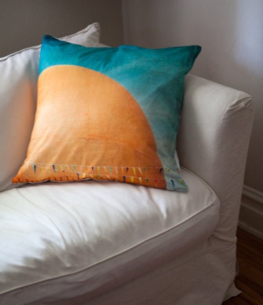 SALE: pillow cover, home decor, large pillow - Orange julep, Montreal landmark series