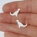 T-Rex earring studs in 9ct yellow gold, handmade in the UK