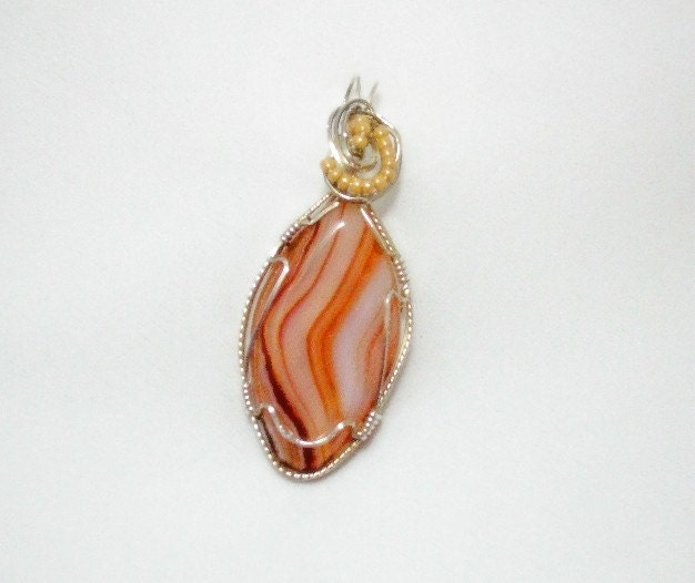 Pendant Silver Wirewrapped Brazilian Agate