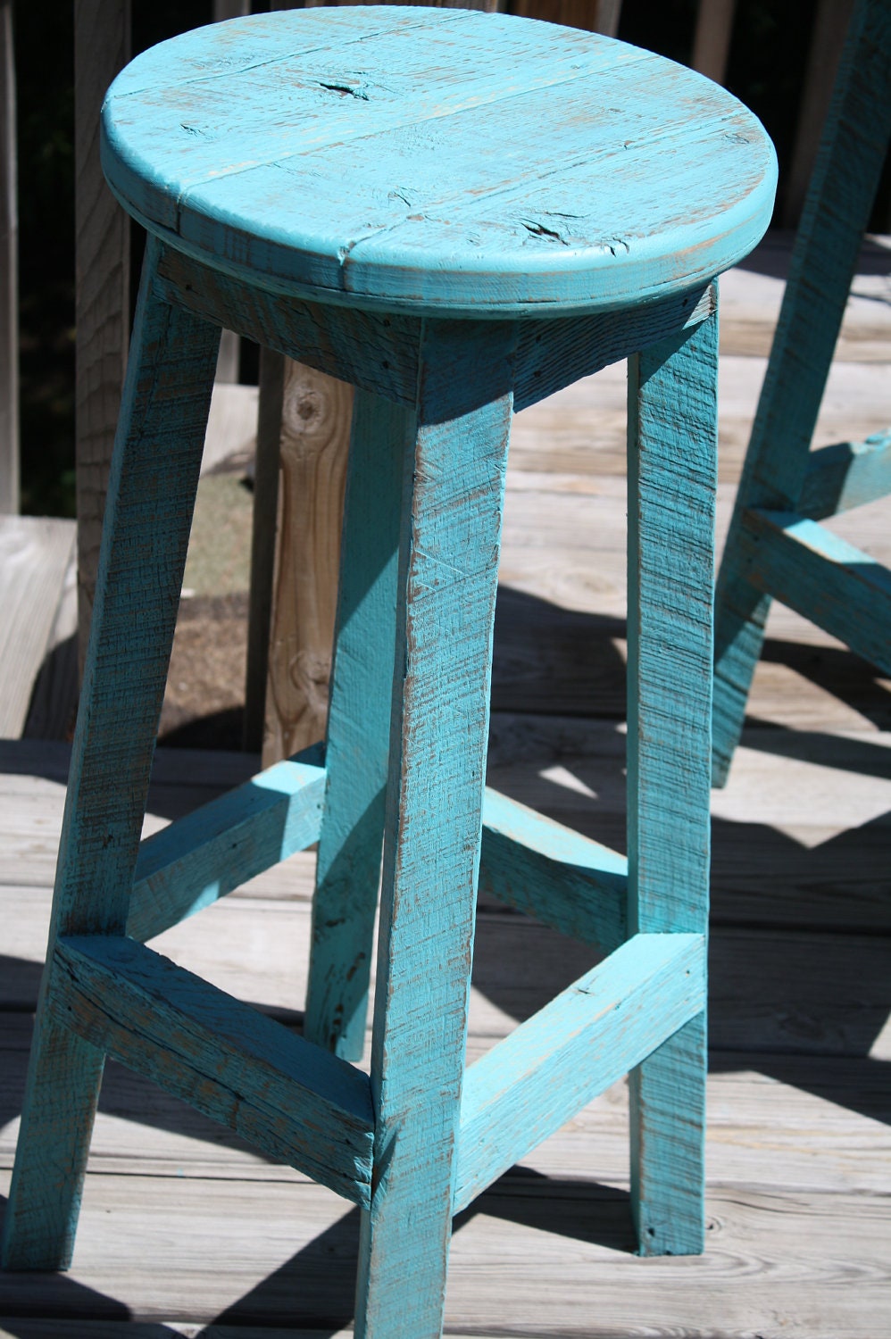 YOUR Custom Reclaimed Painted Rustic and Recycled 18"-23" Oak Barn Wood Bar Stools