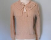 1970s Vintage sweater // Buttercream Ruffle
