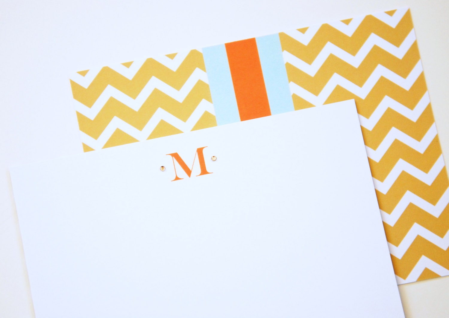 Personalized Notecards - set of 10 - CHEVRON Collection