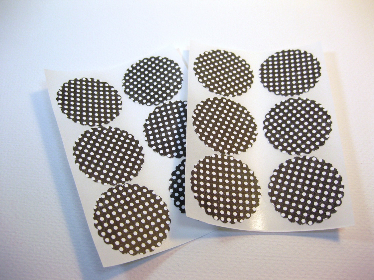 Envelope Seals Stickers Black White Polka Dot Set of 12 QueenBeeInspirations