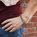 Antique buffalo Nickel bracelet brass chain Dude found object coin Unisex  gift Lux Revival assemblage collage Jewelry