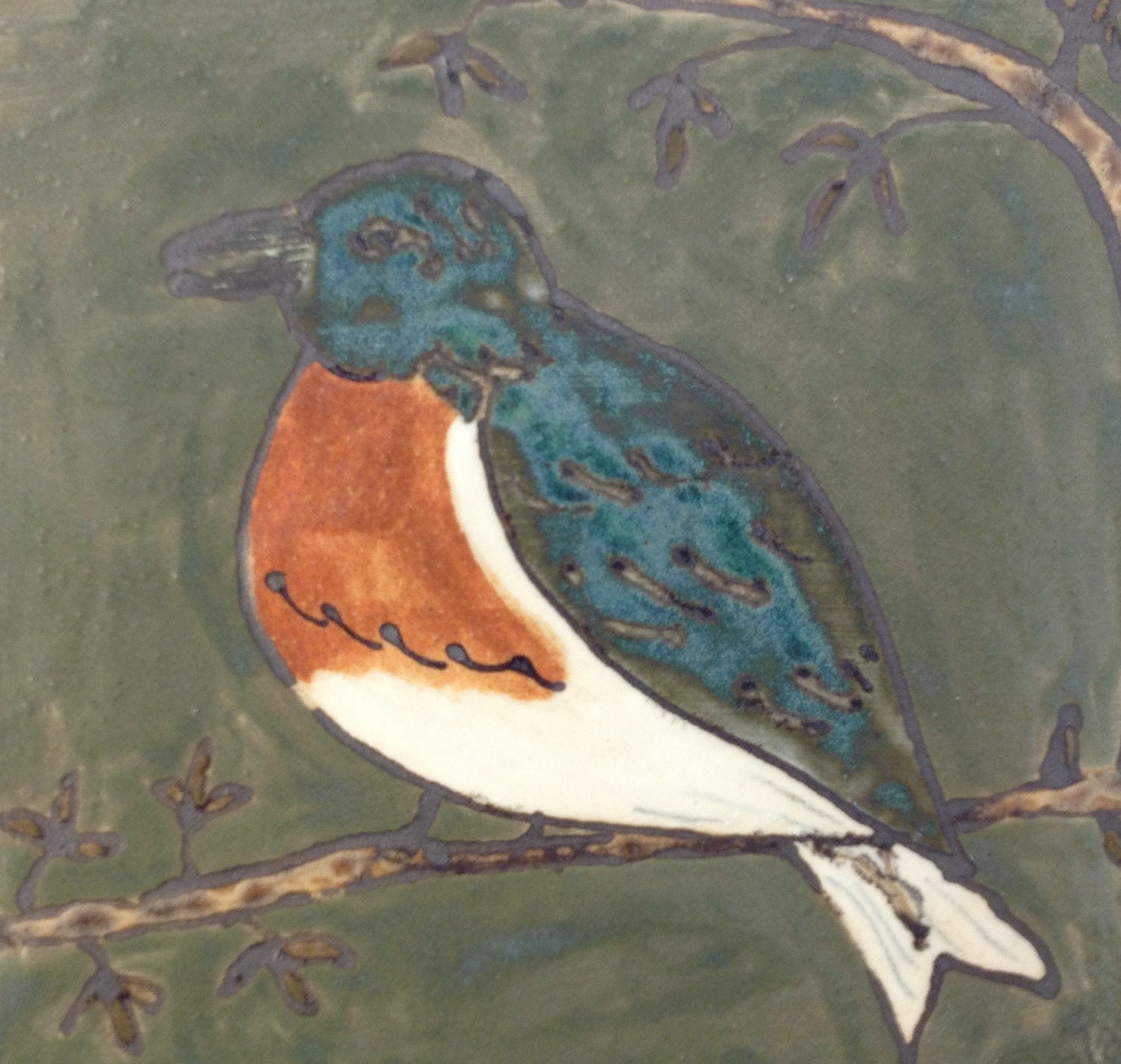 Folk Art Eastern Bluebird Trivet