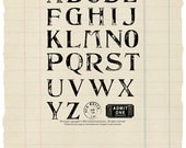 Small Distressed Alphabet Rubber Stamp Collection
