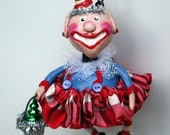 Christmas Elf Girl Folk Art Holiday Ornament