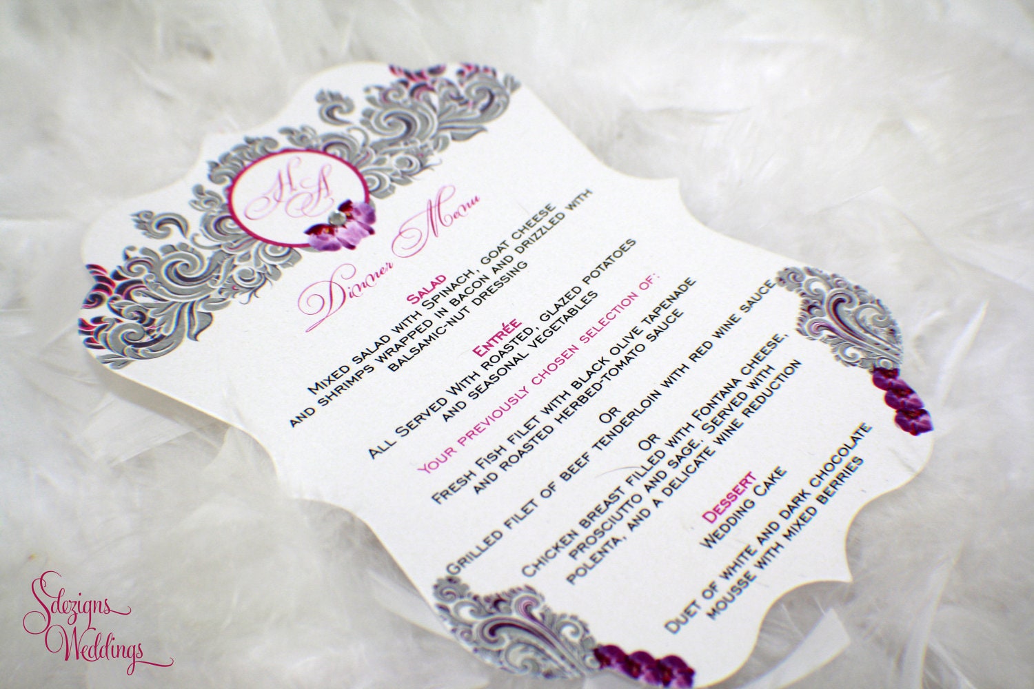Gorgeous Purple Orchids Wedding Menus Il_570xn