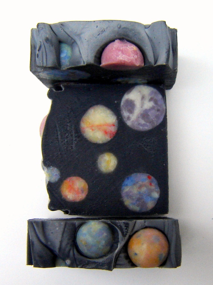Outer Space Artisan Soap / Cold Process Soap / Mens Soap / Dragon's Blood Scented Soap / galaxy constellation