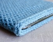 Crochet iPad Case in Blue - iPad Sleeve - iPad Cover - Grey Gray Water Cloud Rain Aqua Summer Neutral - Tablet Case