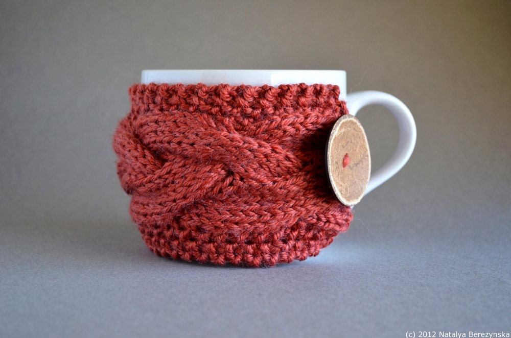 Cinnamon Coffee Cozy - Cup Cozy - Spice Terracotta Brown ohtteam Rust Pumpkin Farm Rustic Southwest Copper Navajo Tribal - Graduation Gift
