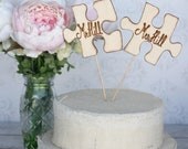 Wedding Cake Topper Custom Puzzle Pieces (item E10636)