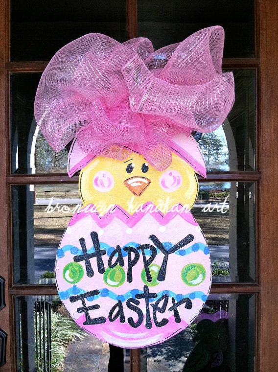 Easter Chick Door Hanger - Bronwyn Hanahan Art