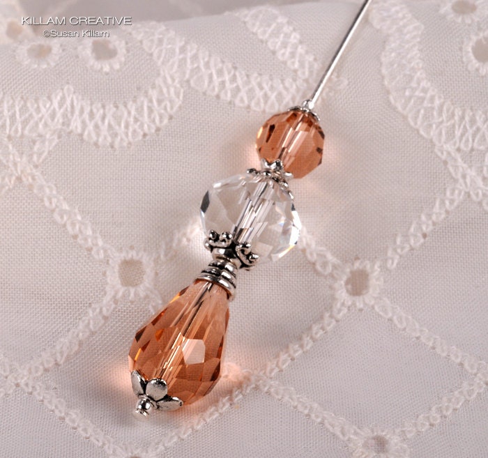 Salmon Stick Pin, Brooch, Pink Hat Pin, Scarf Pin, Hijab Pin KC0255