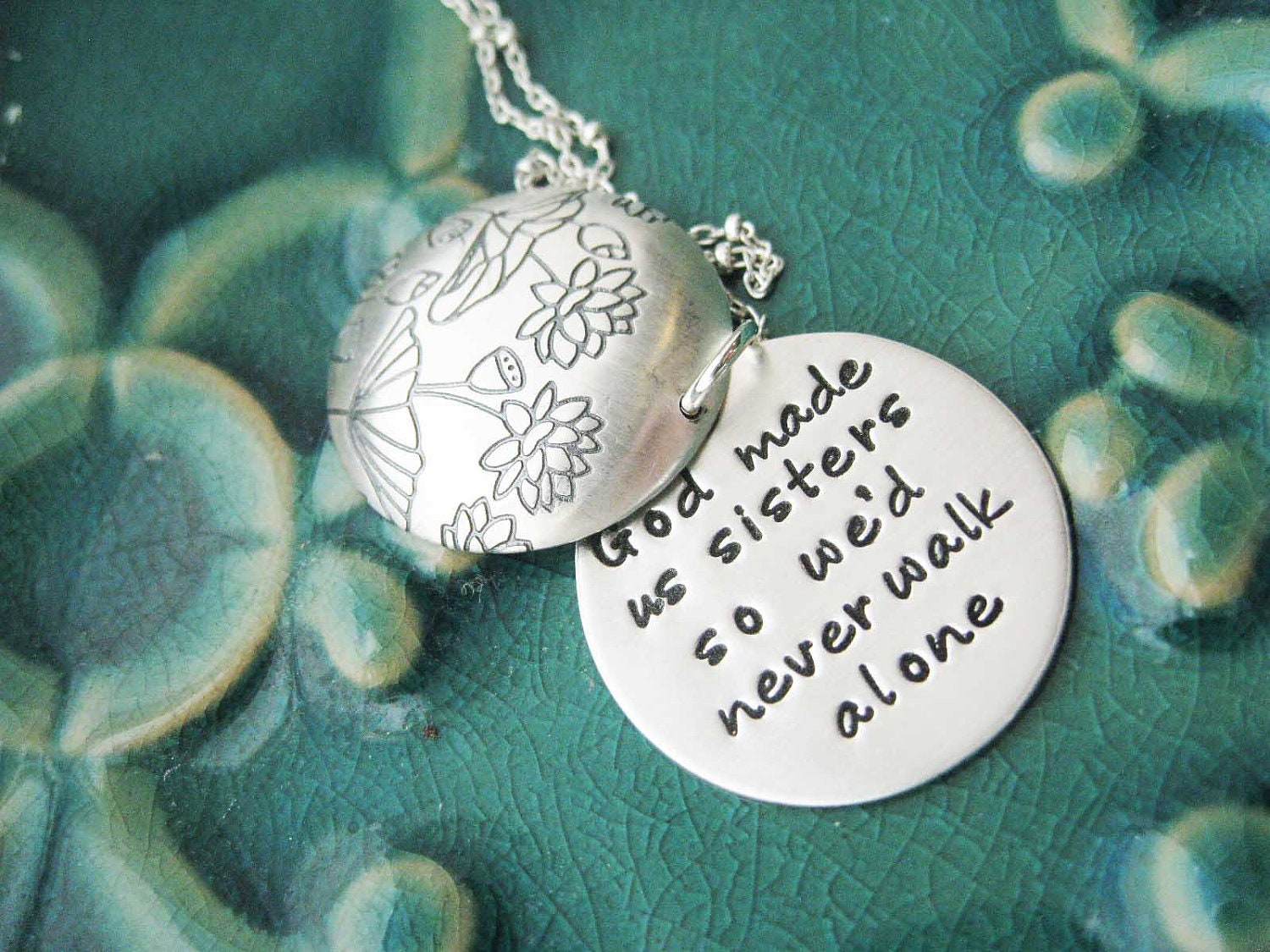 Secret Message Lotus Necklace Sterling Silver- Your Secret Message Necklace - Pendant Mother Wife Girlfriend Sister best friend