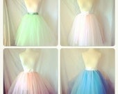 Tea Length Tulle Tutu Skirt with Satin Sash Customize your Colors Plus Size XL XXL