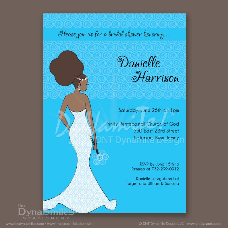 DNT Diva Bride - Bridal Shower Invitation - African American