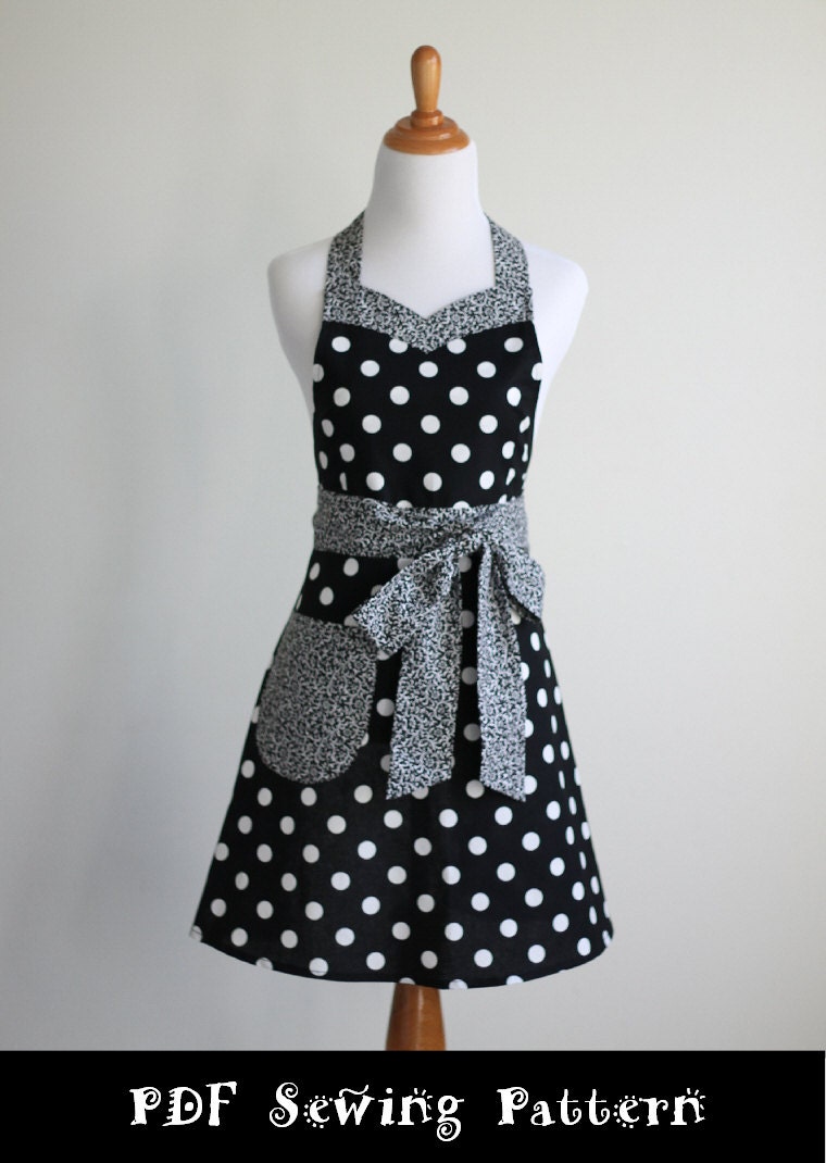 Apron Pattern PDF Women's Full and Half  - The SWEET and SASSY - Instant Download Sewing Pattern