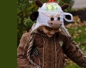 INSTANT DOWNLOAD Crochet Pattern Cutie Pie Cow Hat (Sizes Newborn to Adult) Permission to sell all finished items