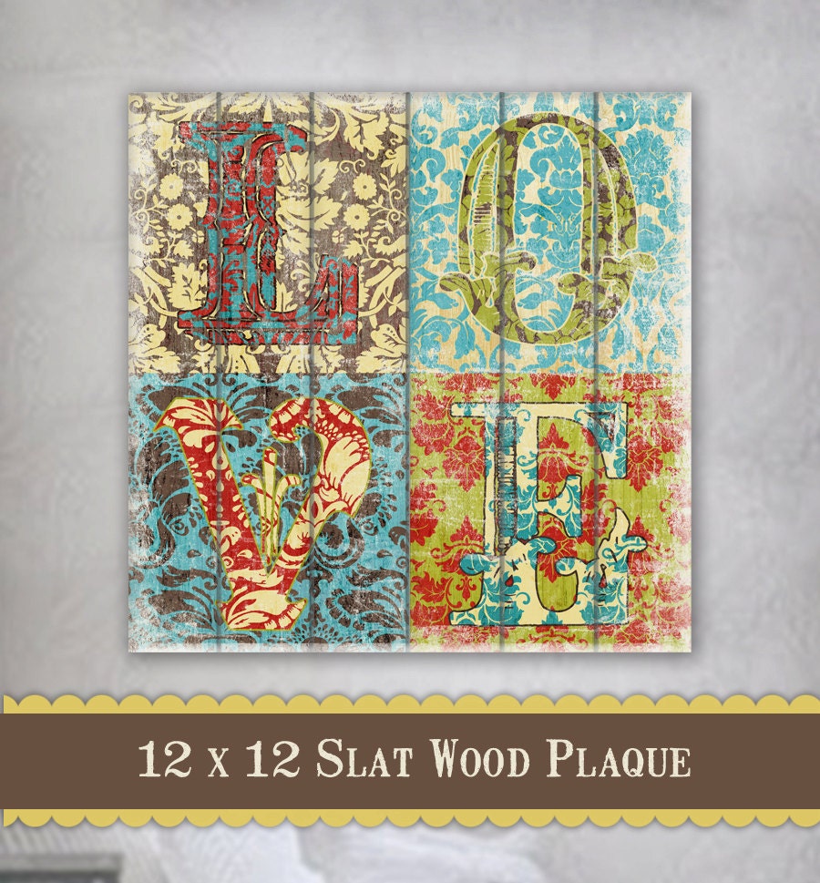 LOVE - Slat Wood Plaque