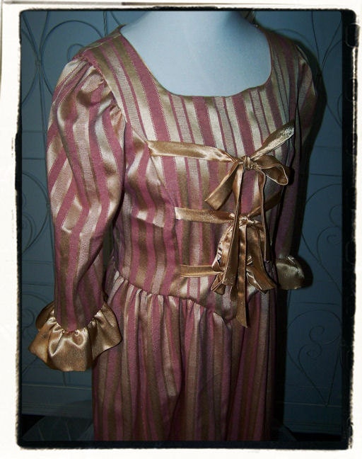 XL Pink and Gold Ribbons Marie Antionette Childs Fairy Tale Tudor Renaissance Gown Costume
