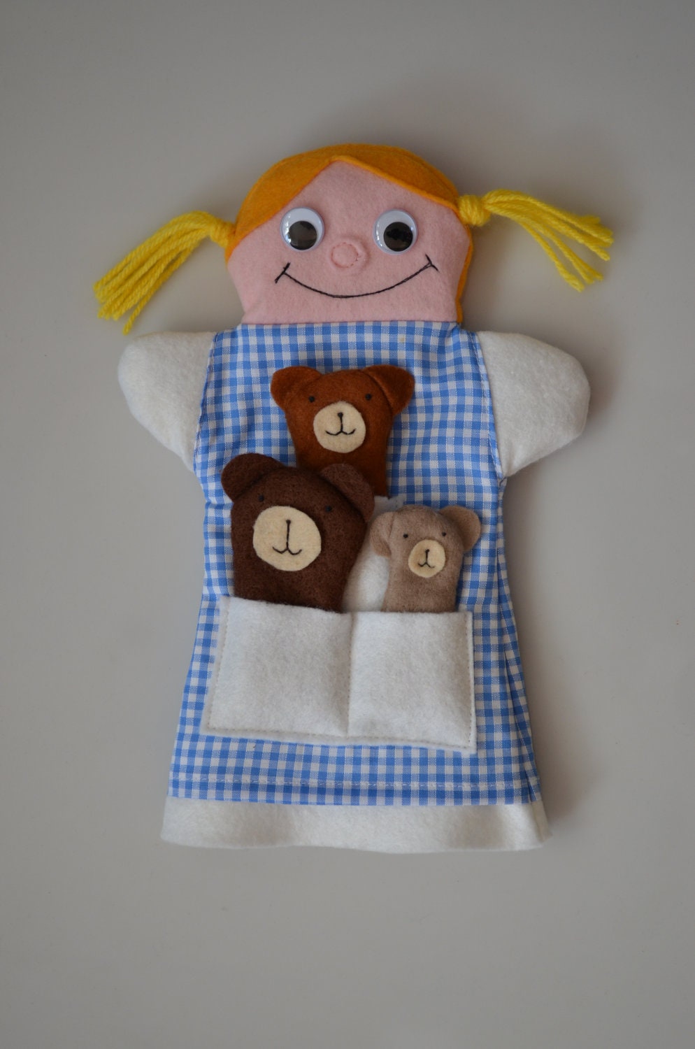 Goldilocks Hand Puppet & 3 Bears Finger Puppets