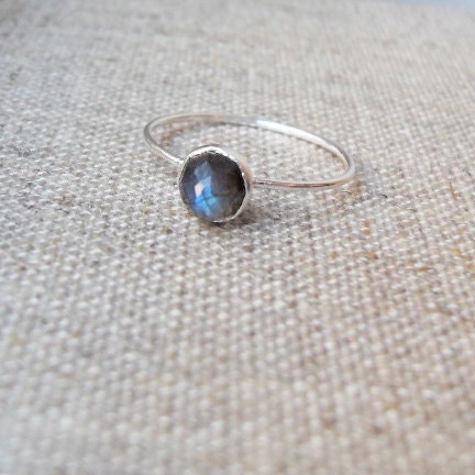 Labradorite Silver Stacker Ring