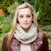 Chunky Infinity Loop Scarf Hand Knitted - White Linen