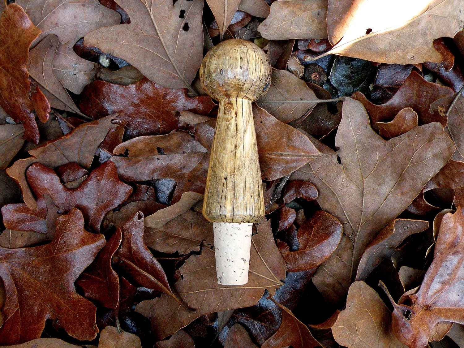 Spalted Hickory Wine Cork