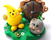 Watch Factory STEAMPUNK Parker Figurine - Polymer Clay Storybook Scene Sculpture