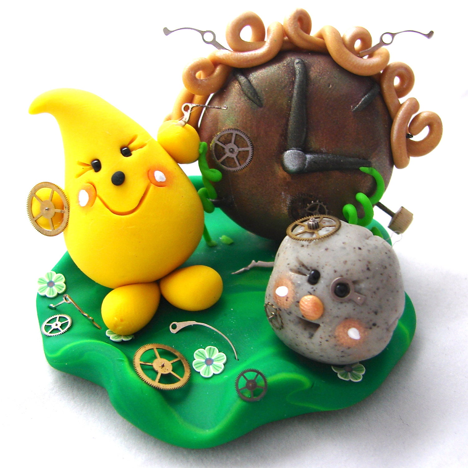 Watch Factory STEAMPUNK Parker Figurine - Polymer Clay Storybook Scene Sculpture