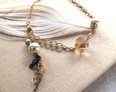 LEAVENWORTH Bracelet - Up-cycled Mixed Chain Tassel and Glass Bead