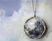 Full Moon Necklace. Silver Moon Jewelry. Phases of the Moon Pendant. Sterling Silver Chain. Moon Jewelry