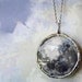 Full Moon Necklace. Silver Moon Jewelry. Phases of the Moon Pendant. Sterling Silver Chain. Moon Jewelry