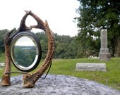 Beautiful Well Made 19th Century Victorian Mirror Featuring Real European Deer Antlers
