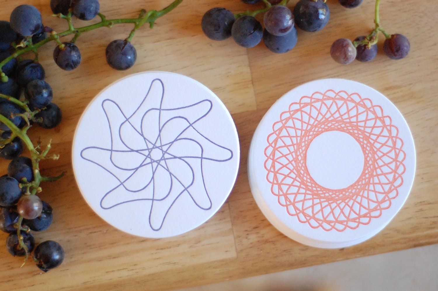 Letterpress Hypotrochoid Coaster Set