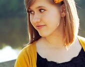 Crochet Bow Headband in goldenrod