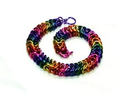 Chainmaille Jewellery, Rainbow Aluminum Box Chain Chainmail Bracelet