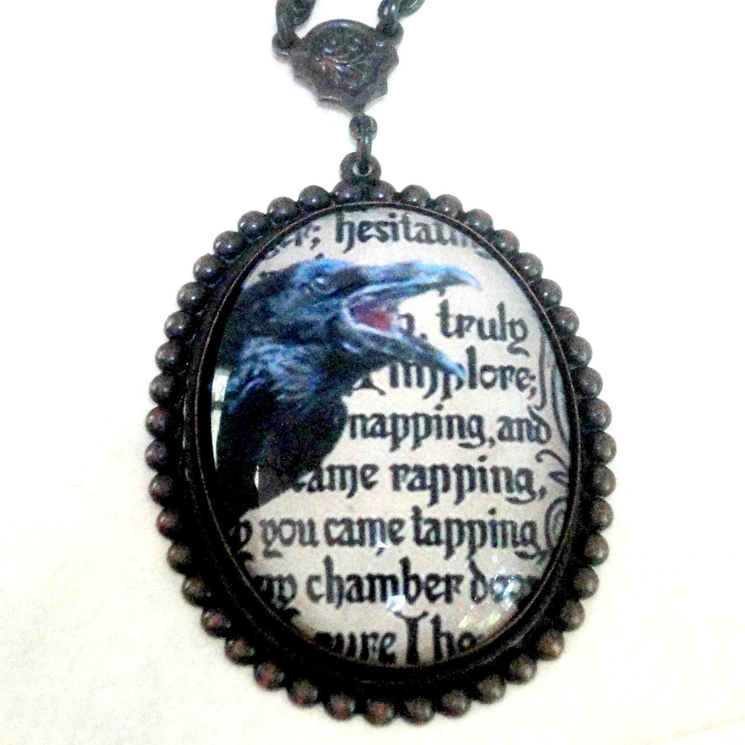 The Raven Necklace Victorian Gothic Jewelry Pendant Necklace Edgar Allen Poe Jewellery