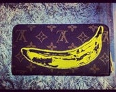 THE ZIPPY BANANA - Warhol x Velvet Underground Louis Vuitton Inspired Zip Wallet - Wearable Art - Made To Order