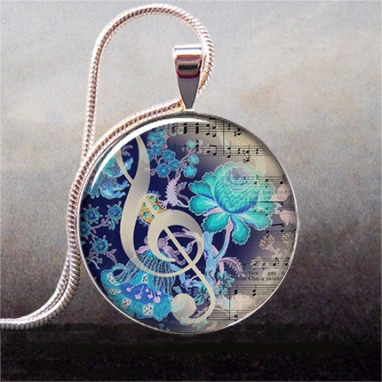 The Color of Music art pendant, music necklace resin pendant, music jewelry, music jewellery