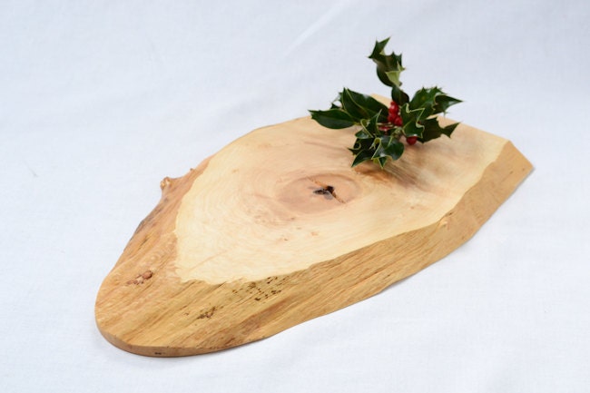 Natural Edge Salvaged Maple Serving Board 729, Ready to Ship