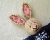 Children's Hand Knitted Toy Bunny - Kids Toy Knitted Rabbit - Hand Knit Bunny Knit Toy Stuffed Animal (Ready to Ship) Summer Baby Gift