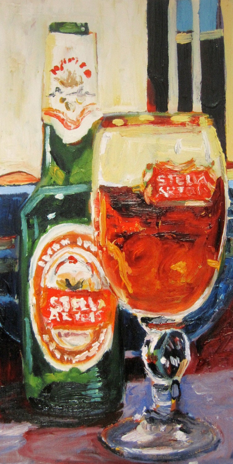 Beer Art Painting Print of STELLA ARTOIS - Limited Edition - Signed by Artist