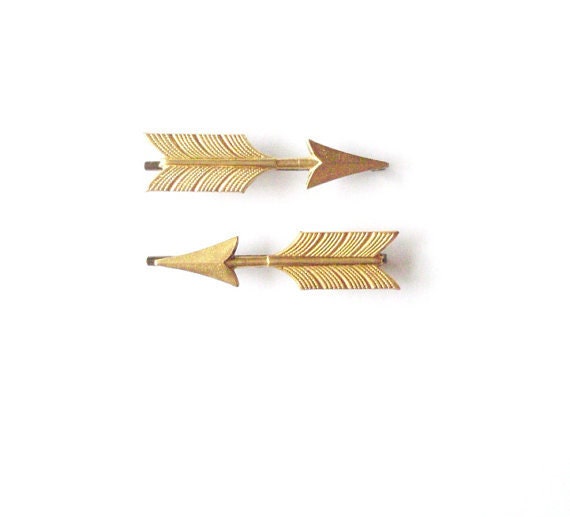 Gold Chevron Arrows - Arrow Bobby Pins - Bohemian Accessories - Boho Accessories - Tribal Accessories - Minimal Hipster Indie Cute Adorable
