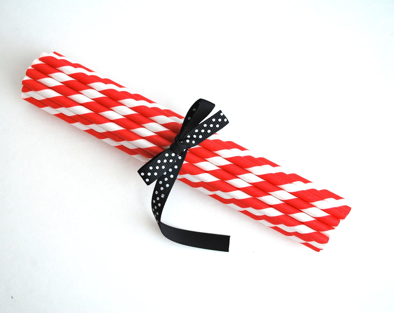 24 CHRISTMAS RED STRIPED Paper Straws a427 - Mariapalito