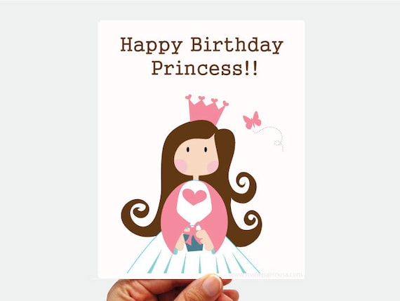 Happy Birthda Princess , Princess Birthday card A433 Il_570xn